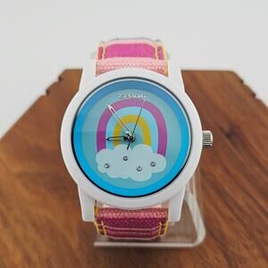 iSprout Ecofriendly Watch Blue Pink Rainbow Stripe Preppy Kawaii Statement Piece